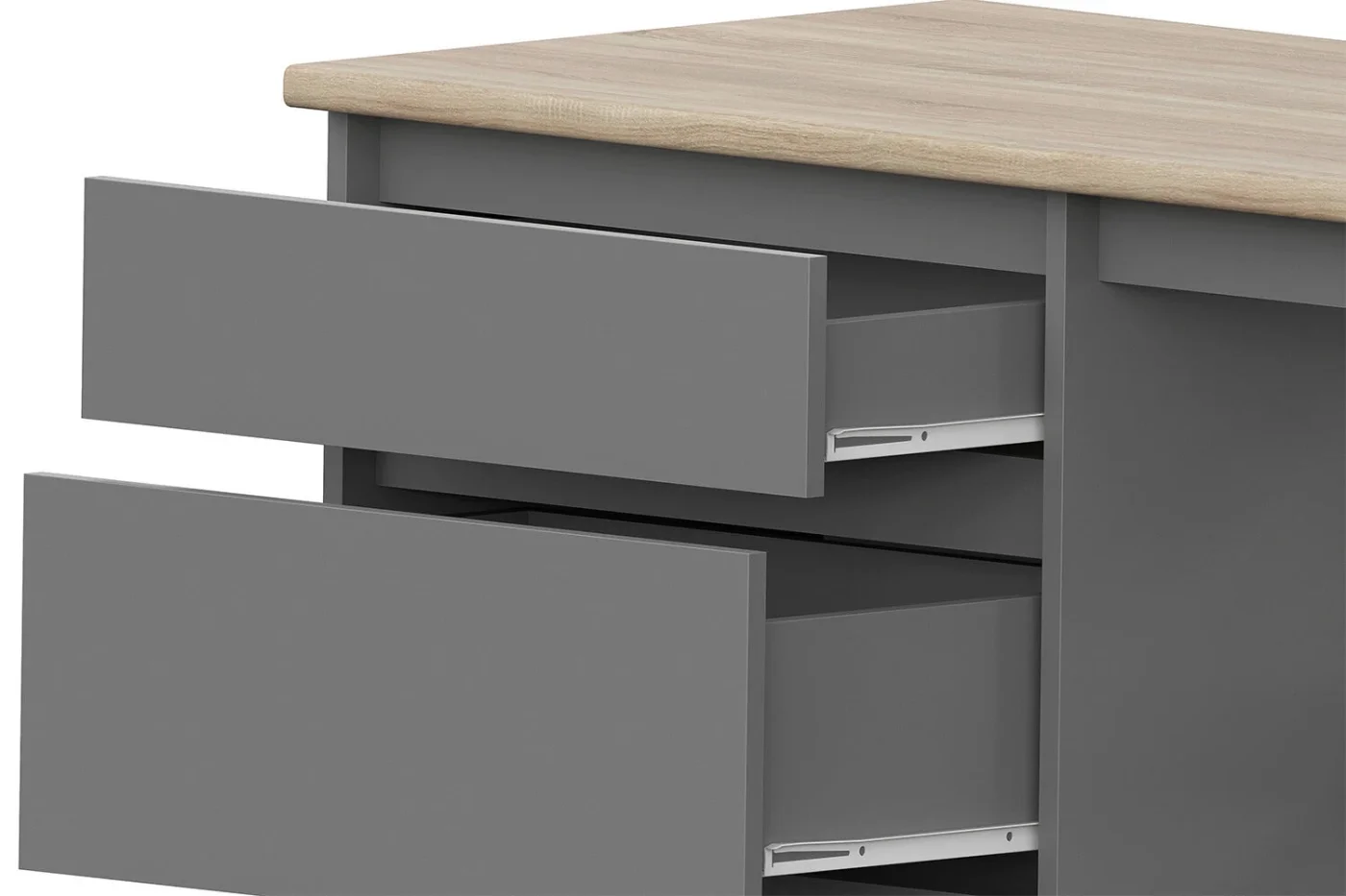 Кухонный гарнитур Hoff Денвер, 2 м, 200х216х60, цвет графит серый/дуб сонома